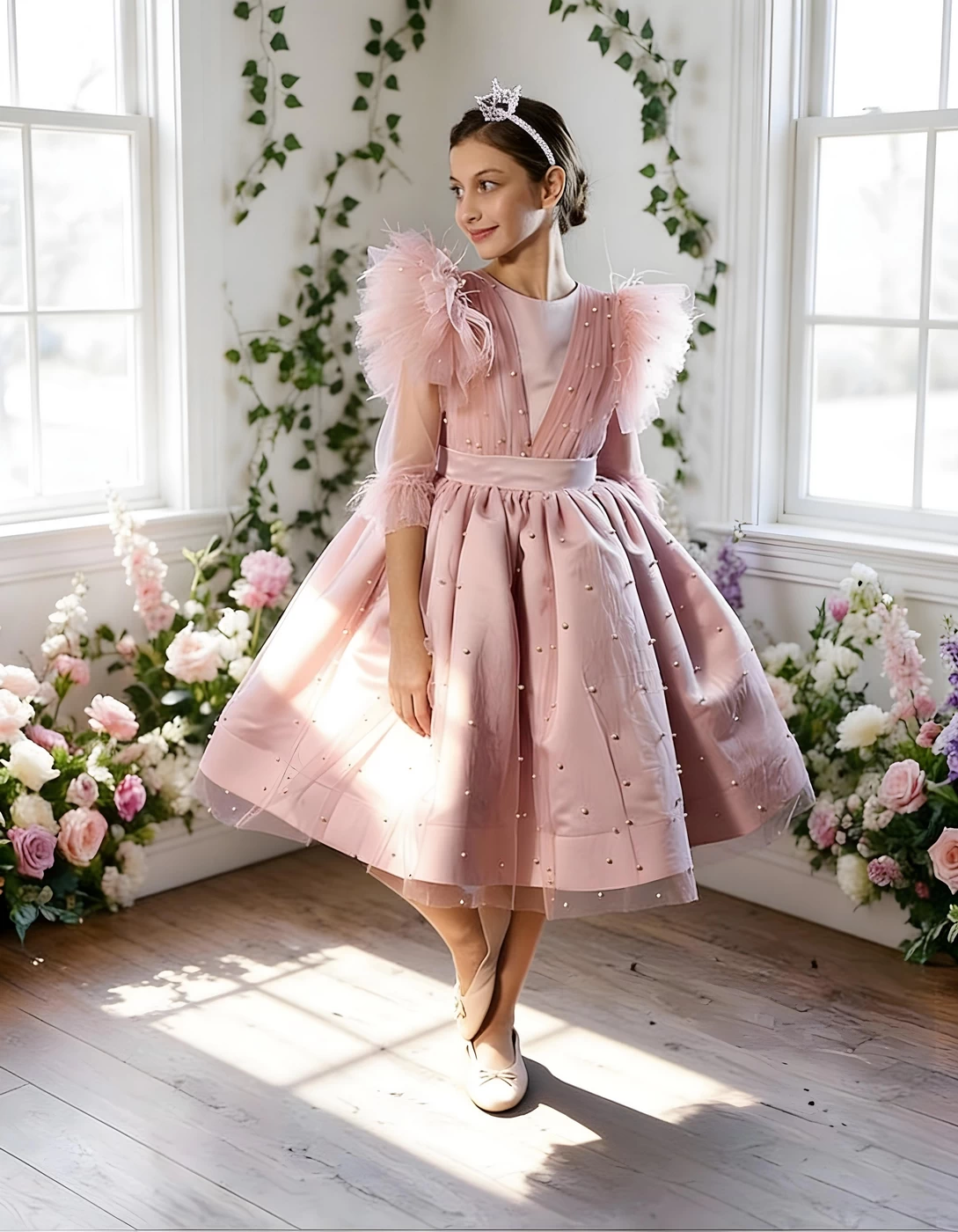 Платье для девочки нарядное Di-013 Di-kids-couture.ru (Ди Кидс Кутюр) купить, заказать, пошить на заказ на фотосессию, праздник, выпускной бал, день рождения  фото-001.webp